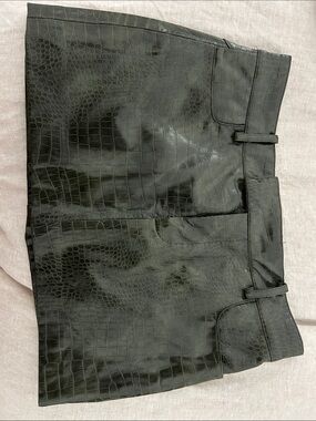 Faux Croc olive Mini Skirt